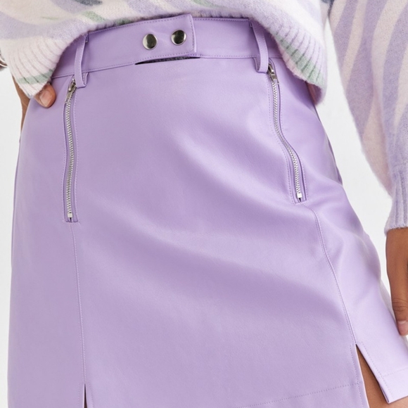 Miami For Francesca.s Size L Purple A-Line Mini Skirt with Slit - Picture 3 of 13